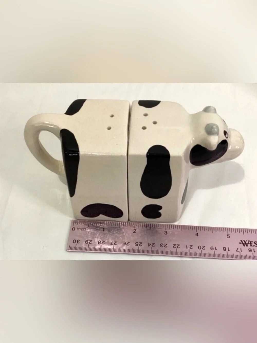 Black & White Ceramic Cow Salt and Pepper Set